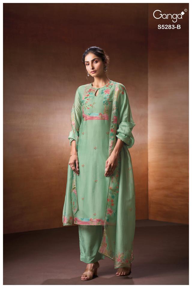 Ganga delora 5283 online wholesale dress material surat
